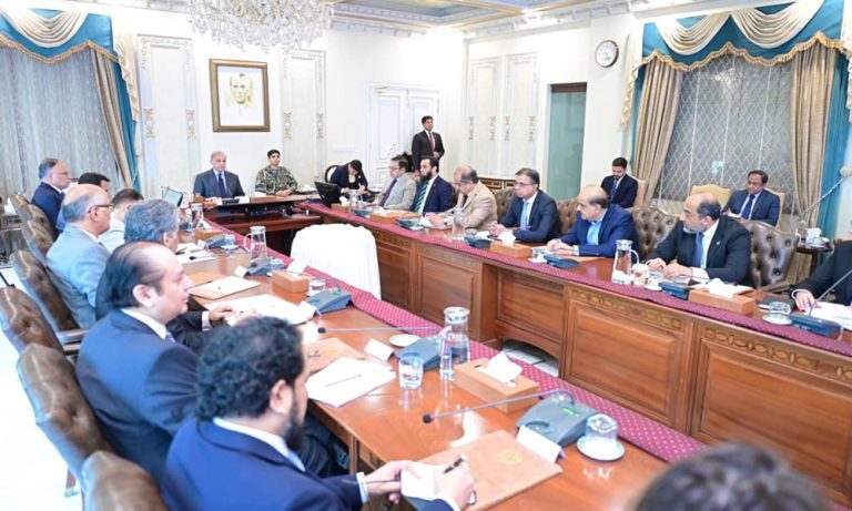 وزیراعظم شہباز شریف کابینہ کمیٹی برائے توانائی کے اجلاس کی تصویر