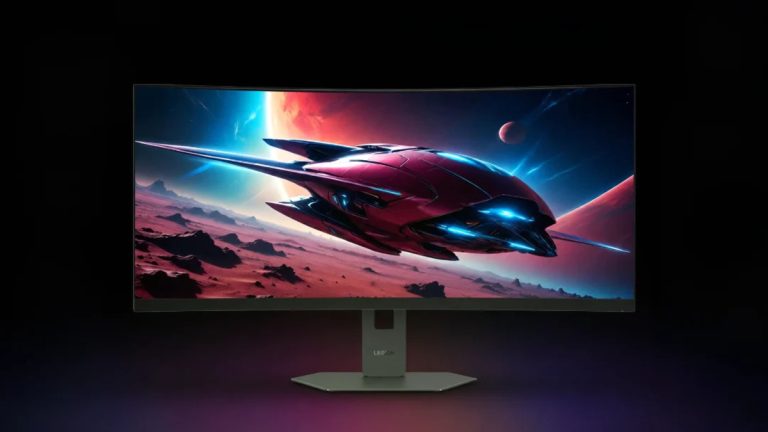 Lenovo Legion 34W-2C کا فرنٹ ویو، 34 انچ خمیدہ الٹراوائیڈ گیمنگ مانیٹر