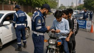 پنجاب ٹریفک پولیس کے سفید شرٹ اور نیوی بلیو پتلون والی نئی وردیاں