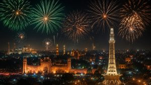 لاہور میں ٹریفک پولیس کے اہلکار روٹ پر تعینات کھڑے ہیں