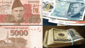 کرنسی ریٹس کی اسکرین جس پر روپیہ اور دیگر غیر ملکی کرنسیاں دکھائی دے رہی ہیں
