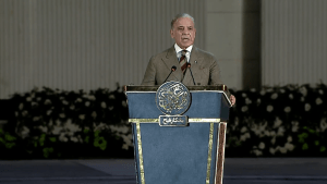 اسلام آباد میں منومنٹ آف وکٹری کے افتتاحی منظر اور صدر آصف علی زرداری، وزیراعظم شہباز شریف