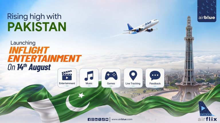 ایر بلیو کے طیارے کا کیبن اندر جہاں مسافر ذاتی ڈیوائسز پر انٹرٹینمنٹ استعمال کر رہے ہیں