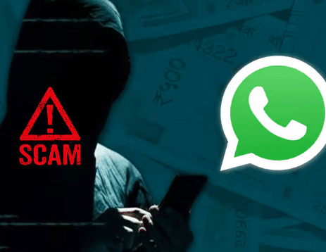 واٹس ایپ آئیکن اور موبائل ڈیوائس پر حفاظتی وارننگ