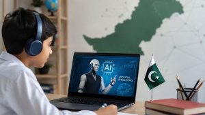 گلوبل ورچوئل اسکول کے آن لائن کلاس روم کا منظر