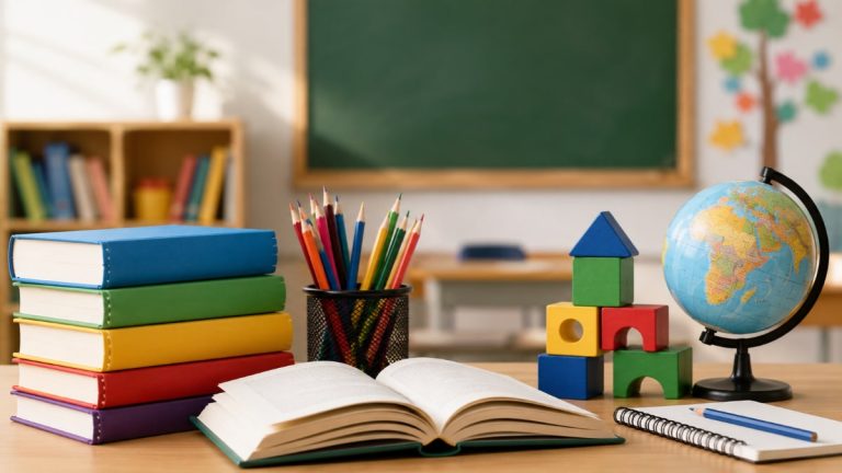 ابتدائی سکول میں بچوں کی کلاس روم سرگرمی کا منظر