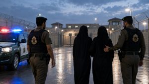 مدینہ منورہ پولیس کی گاڑیاں اور سیکیورٹی اہلکار