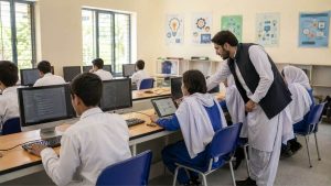 حکومتی اعلیٰ ثانوی اسکول کی عمارت کا بیرونی منظر