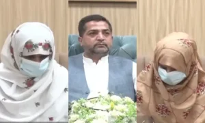 کوئٹہ میں پریس کانفرنس، صوبائی وزیر کے ہمراہ دو بازیاب نابالغ لڑکیاں