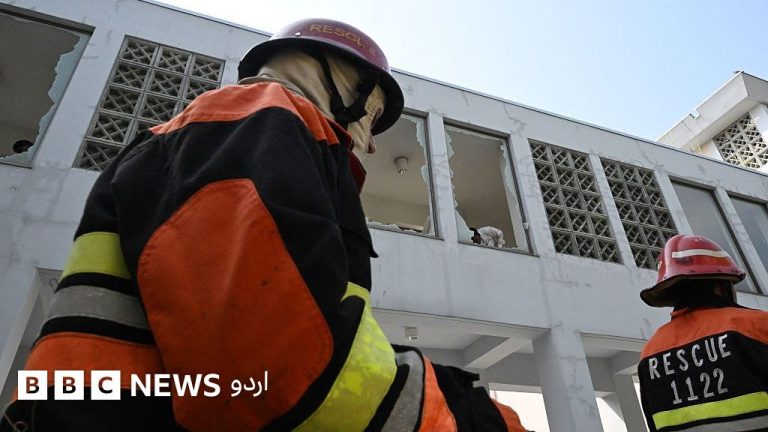 پاکستان انسٹی ٹیوٹ آف میڈیکل سائنسز (پمز) کی عمارت کا باہر سے منظر
