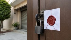 پنجاب ہیلتھ کیئر کمیشن کی ٹیم کلینک سیل کرتی ہوئی