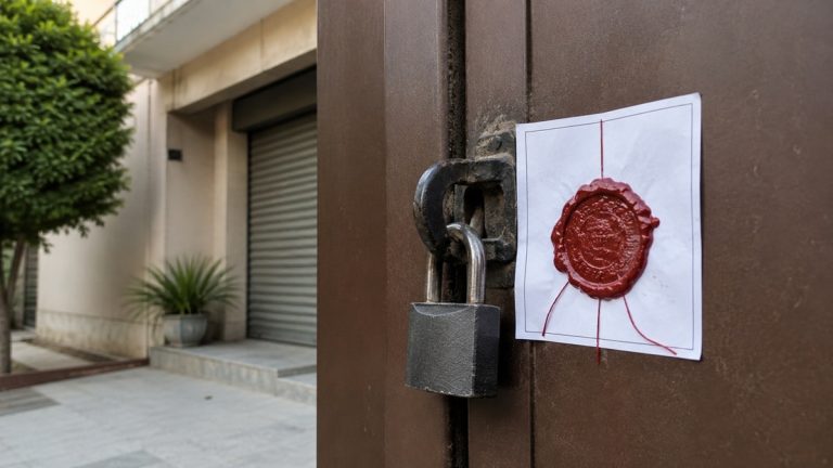پنجاب ہیلتھ کیئر کمیشن کی ٹیم کلینک سیل کرتی ہوئی