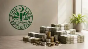 اسٹیٹ بینک آف پاکستان کی عمارت کے باہر منظر