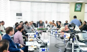 قومی اسمبلی اسٹینڈنگ کمیٹی کا اجلاس، ممبر قومی اسمبلی چیئرمین کر رہے ہیں، پی بی سی ہیڈکوارٹرز کا منظر