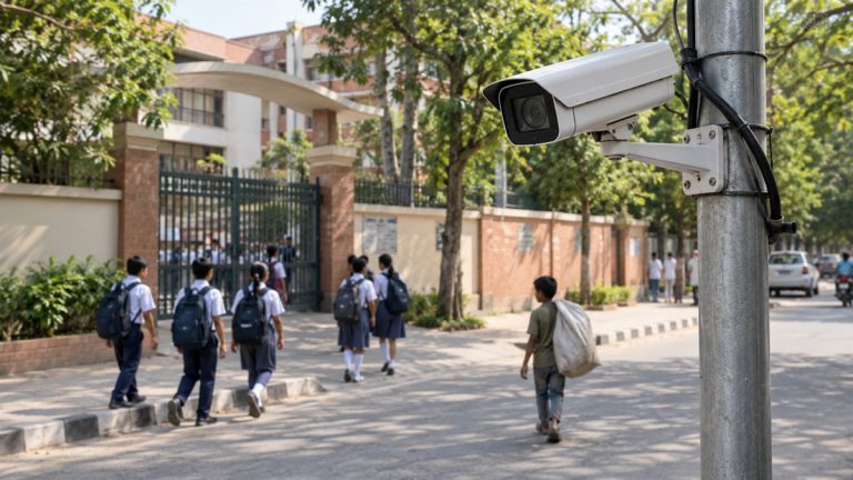 سیف سٹیز کیمرے اور نگرانی سے متعلق منظر، بچوں کی شناخت کے لیے اے آئی سسٹم