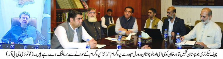 چیف سیکرٹری شکیل قادر خان 'رائز' پروگرام کے اجلاس کی صدارت کرتے ہوئے