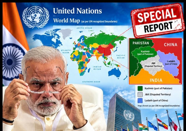 اقوام متحدہ کے نئے نقشے کے مطابق، کشمیر، اروناچل پردیش، لداخ اور اکسائی چن اب بھارت کا حصہ نہیں ہیں | لمحہ نیوز