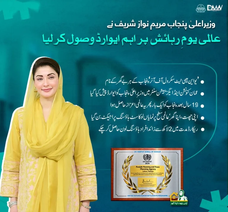 مریم نواز شریف سرکاری تقریب میں ایوارڈ وصول کرتی ہوئی