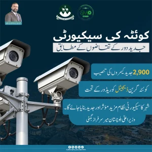 کوئٹہ شہر میں عمارتوں پر نصب نگرانی کے کیمروں کی تصویر